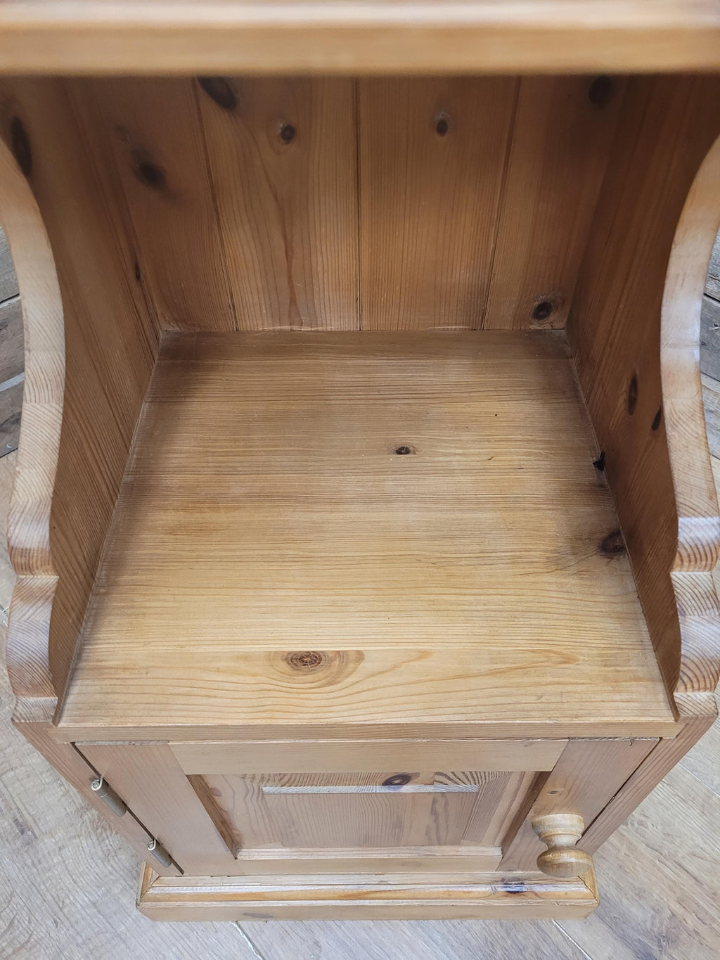 Victorian Pine Pot Cupboard Bedside Cabinet Open Shelf