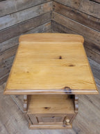 Victorian Pine Pot Cupboard Bedside Cabinet Open Shelf