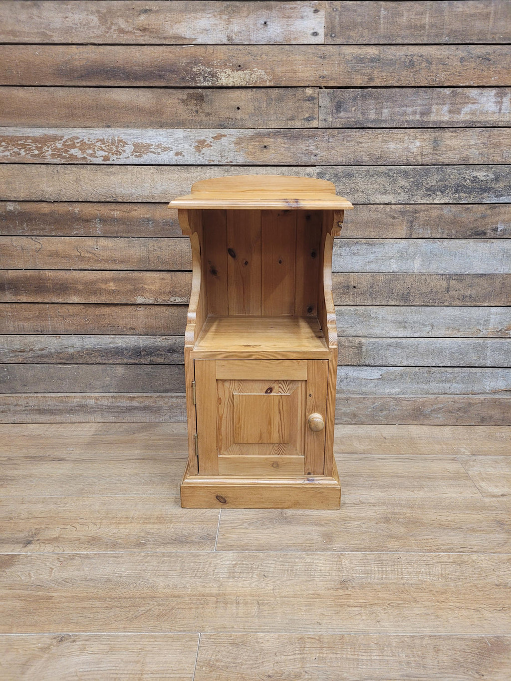 Victorian Pine Pot Cupboard Bedside Cabinet Open Shelf