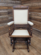 Antique American 19th Century Walnut Platform Rocking Armchair