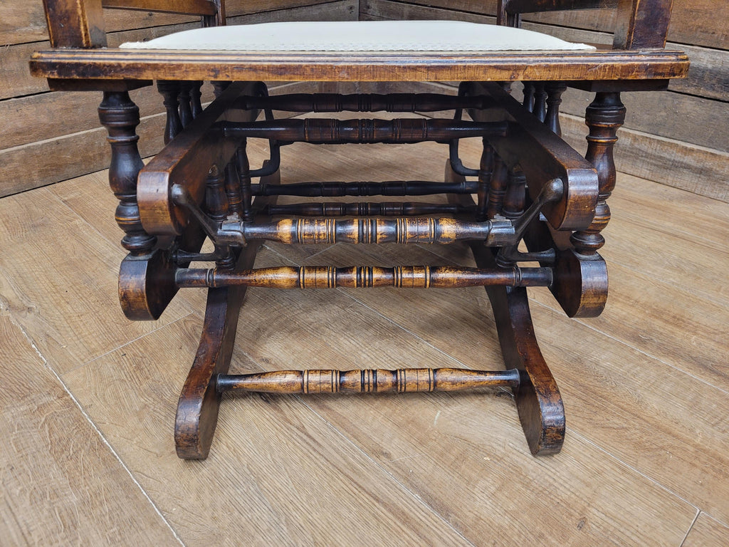 Antique American 19th Century Walnut Platform Rocking Armchair
