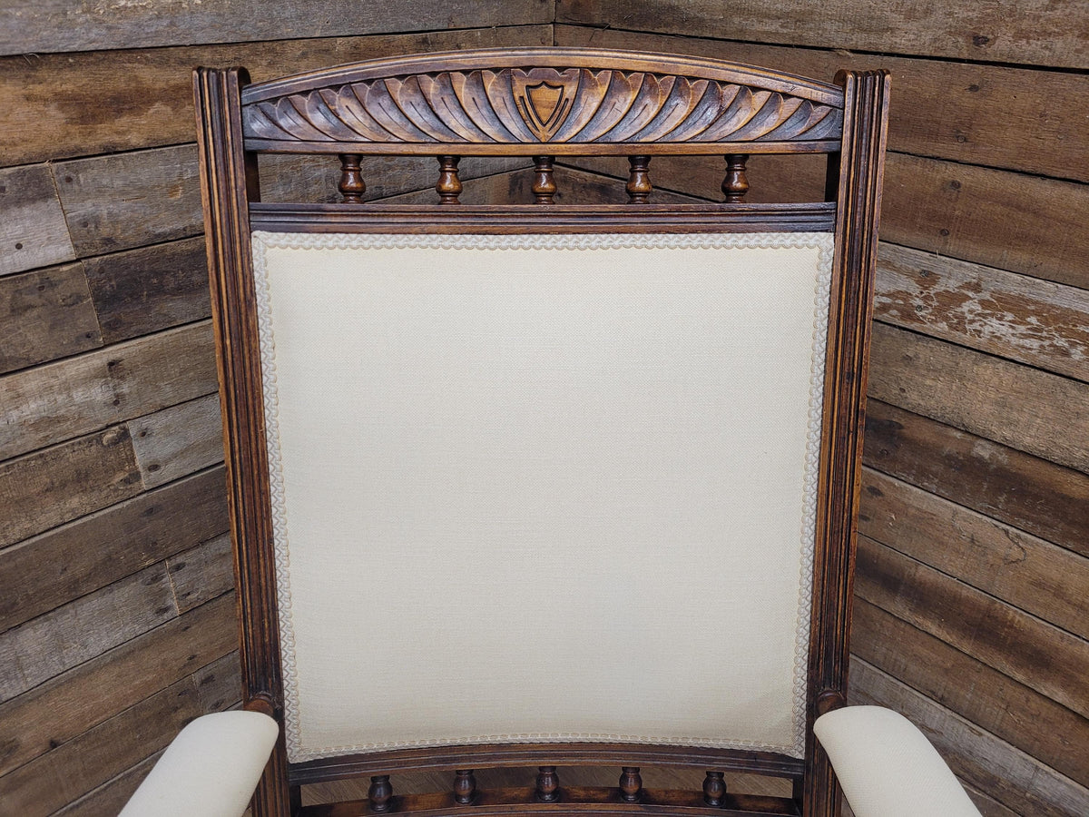 Antique American 19th Century Walnut Platform Rocking Armchair
