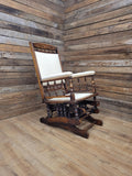Antique American 19th Century Walnut Platform Rocking Armchair