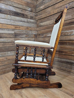 Antique American 19th Century Walnut Platform Rocking Armchair