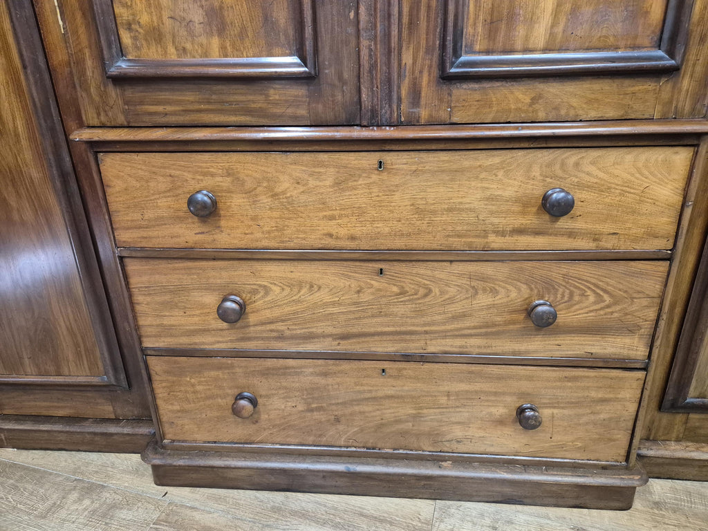 Victorian Mahogany Breakfront Compactum Wardrobe Four Doors Linen Press