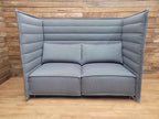 Vitra Sofa Grey Fabric Alcove Plume Contract Highback Two Seater