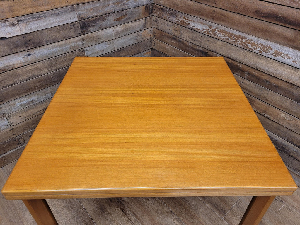 Mid Century Teak Extending Dining Table Pull Out Leaves Removable Legs