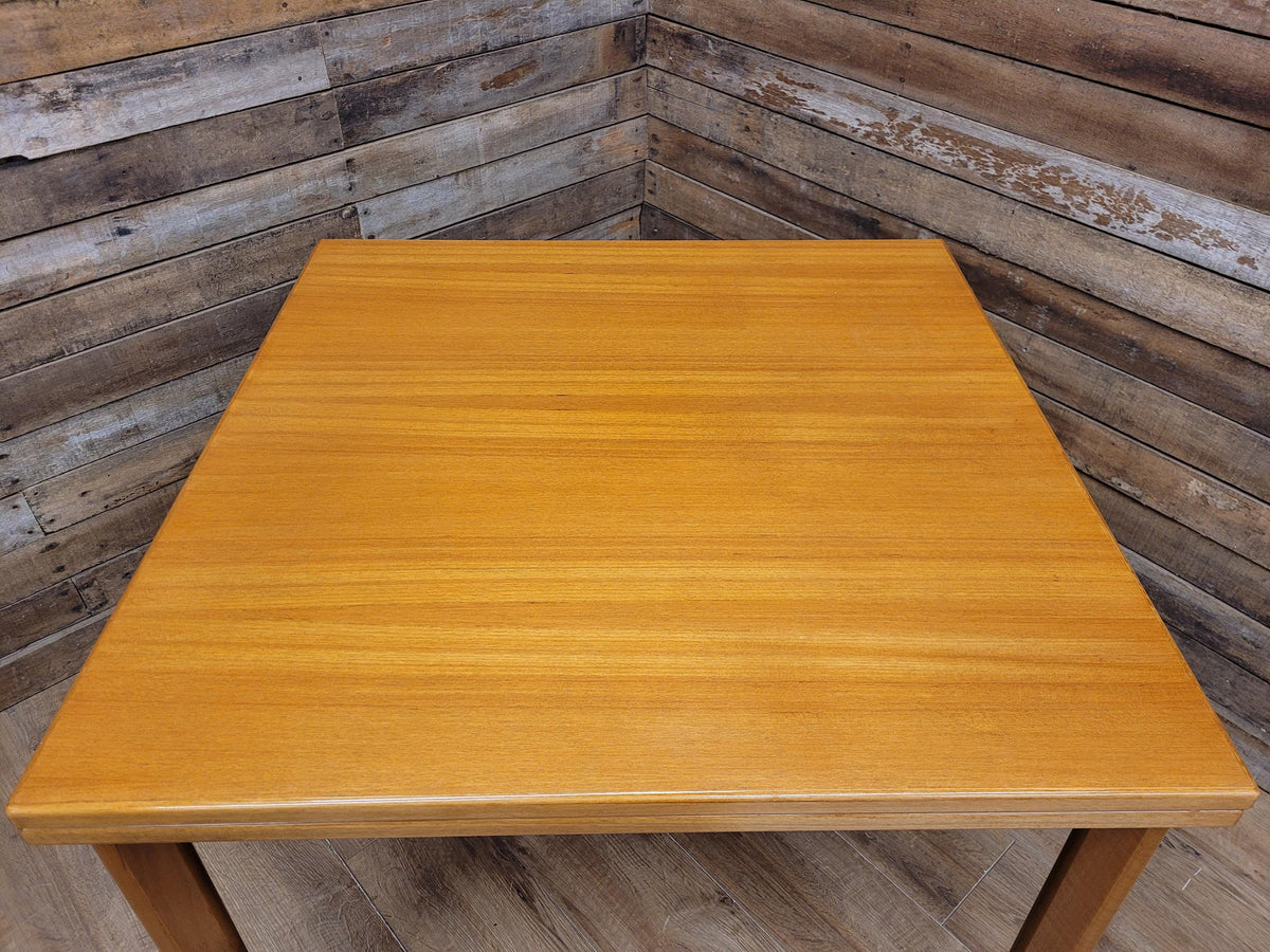 Mid Century Teak Extending Dining Table Pull Out Leaves Removable Legs