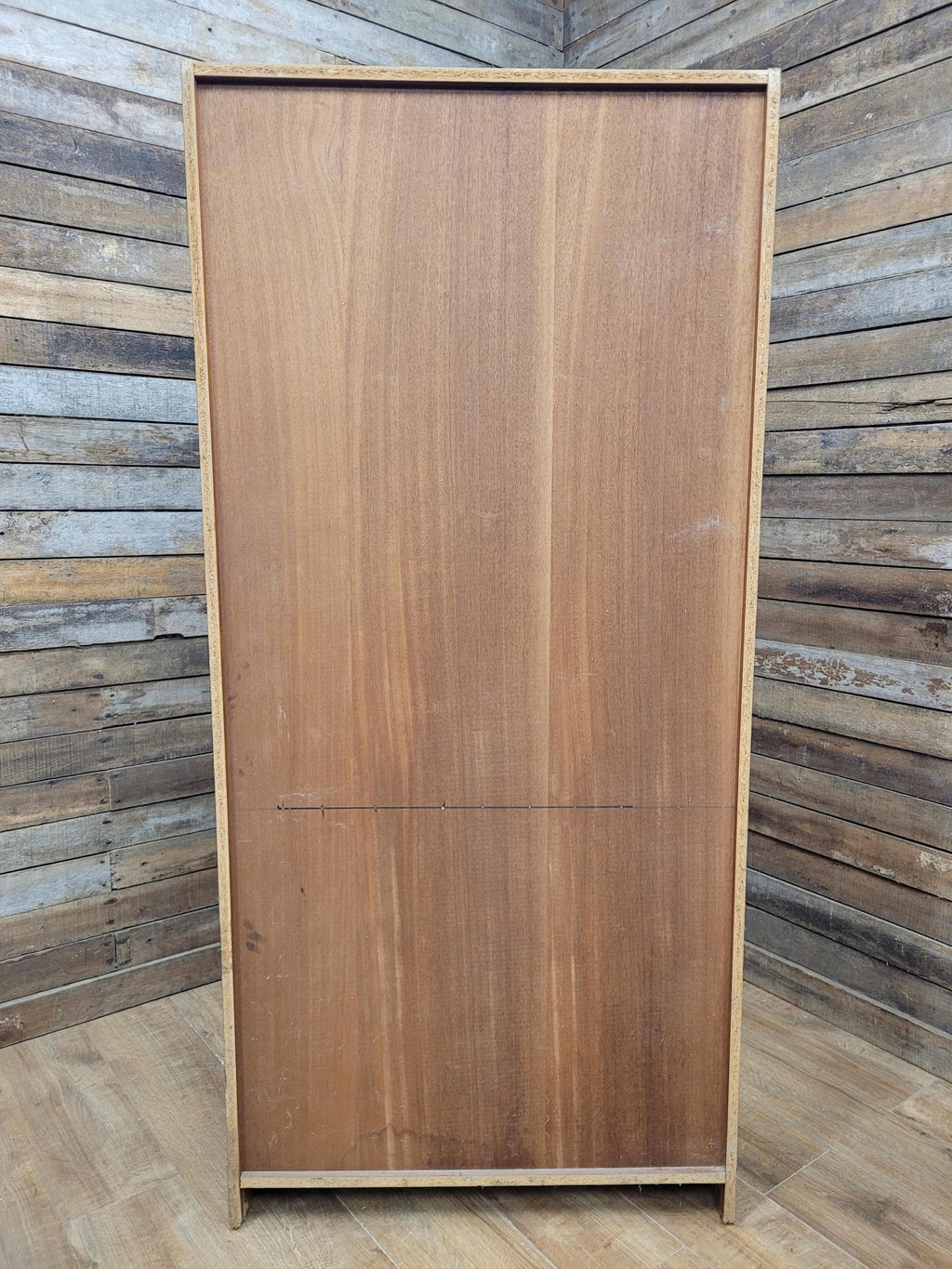 Mid Century Teak Tall Bookcase Adjustable Shelves Vintage Storage