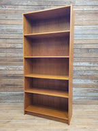 Mid Century Teak Tall Bookcase Adjustable Shelves Vintage Storage