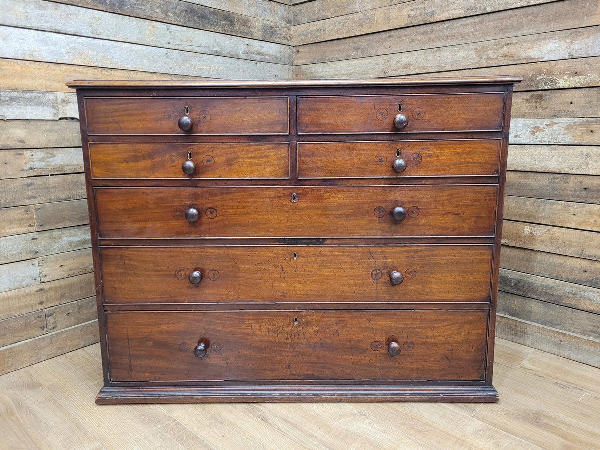 Early Victorian Mahogany Chest Of Drawers Seven Drawer Circa 1850