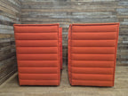 Vitra Armchairs Orange Fabric Alcove Plume Contract Highback Matching Pair
