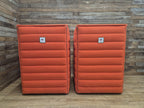 Vitra Armchairs Orange Fabric Alcove Plume Contract Highback Matching Pair
