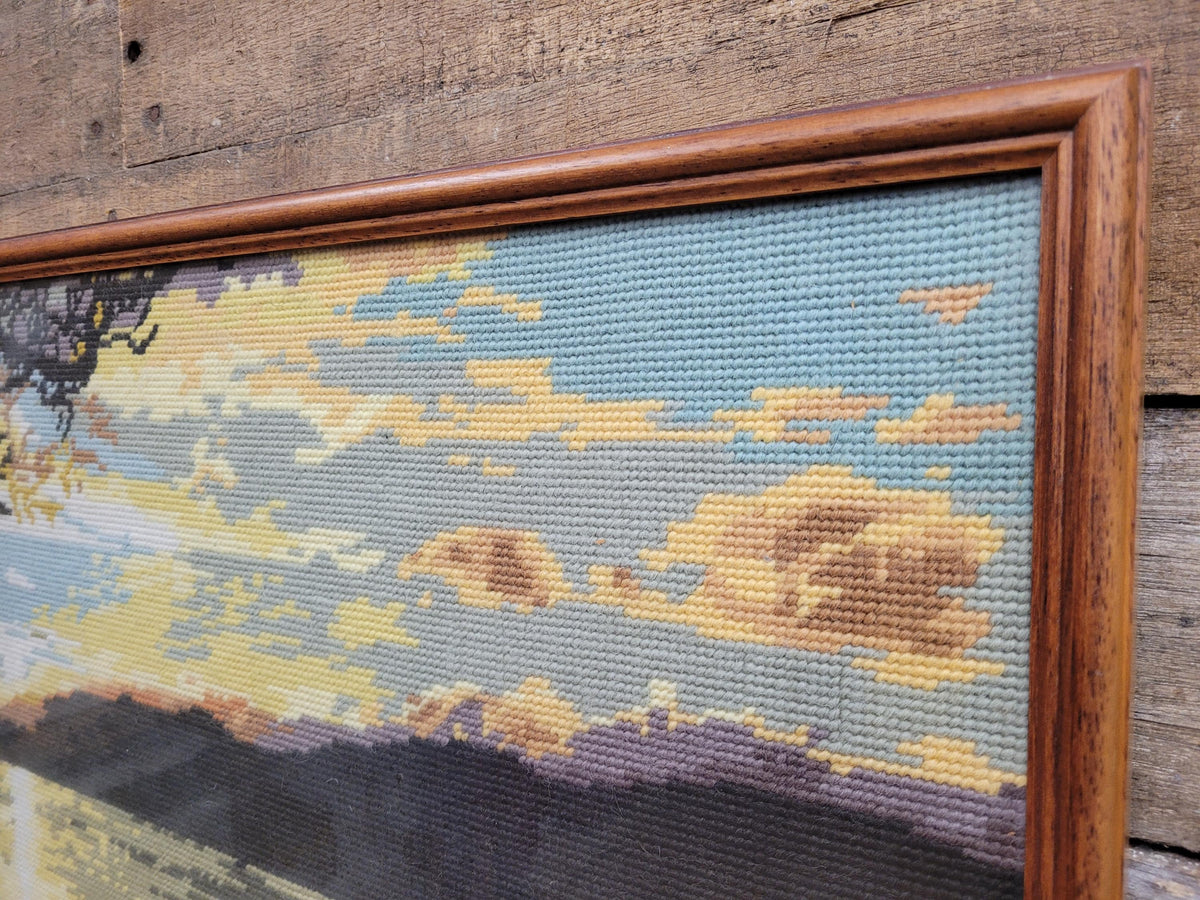 Penelope Tapestries Evening Gold Needlepoint Tapestry Vintage Sunset Landscape