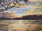 Penelope Tapestries Evening Gold Needlepoint Tapestry Vintage Sunset Landscape