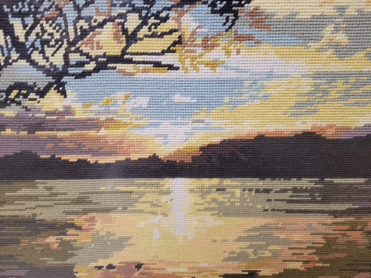 Penelope Tapestries Evening Gold Needlepoint Tapestry Vintage Sunset Landscape