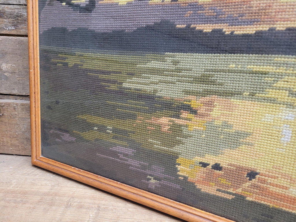 Penelope Tapestries Evening Gold Needlepoint Tapestry Vintage Sunset Landscape