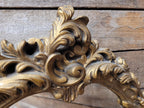 Oval Wall Mirror Gold Plaster Rococo Style Ornate Floral Frame