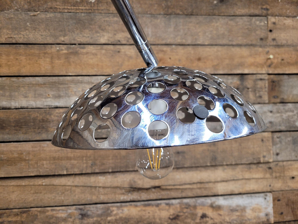 Chrome Arc Floor Lamp Retro Style Adjustable Dome Shade Dimmer