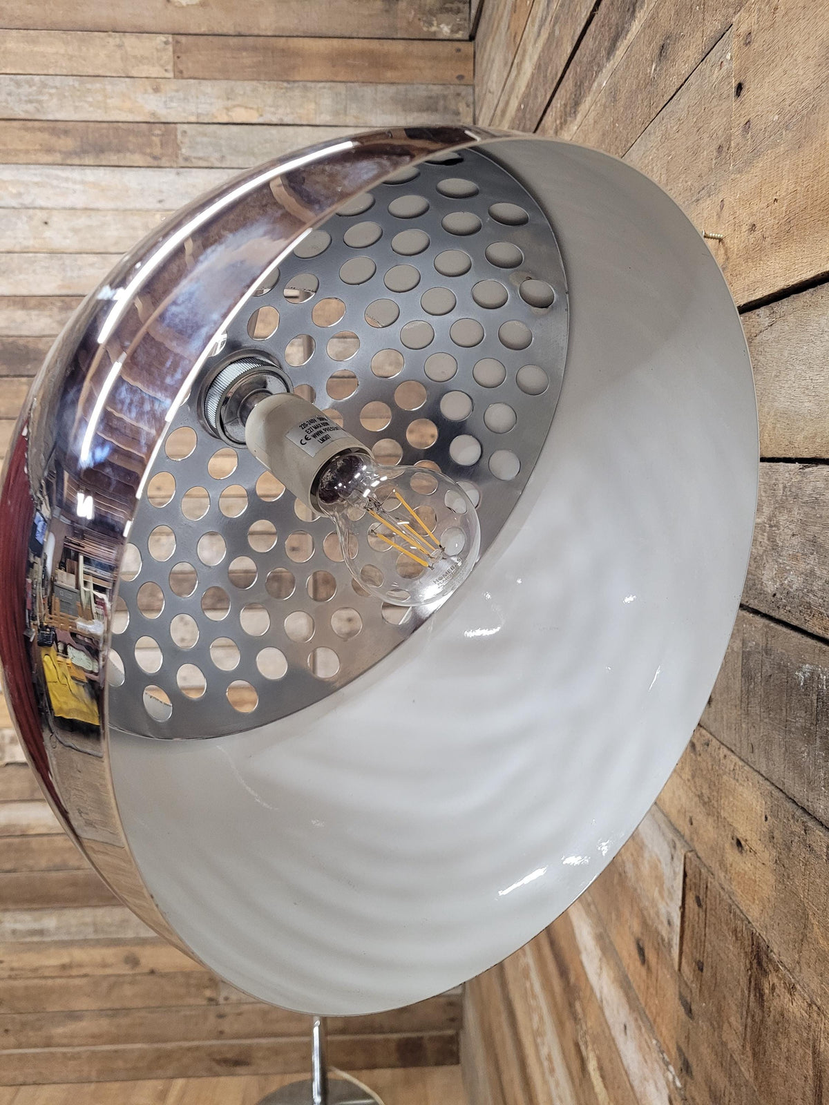 Chrome Arc Floor Lamp Retro Style Adjustable Dome Shade Dimmer