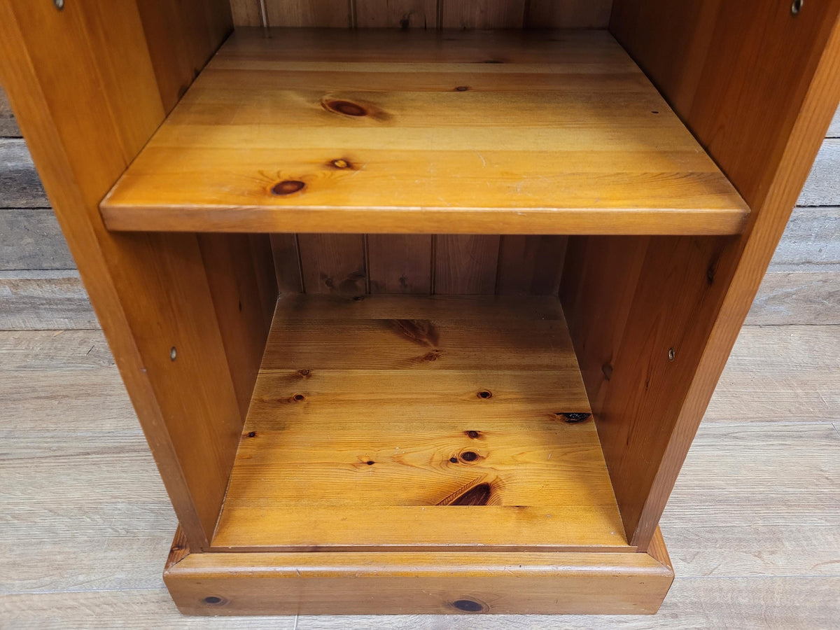 Windmill Pine Open Cabinet Adjustable Shelves Cable Access Hi Fi Storage