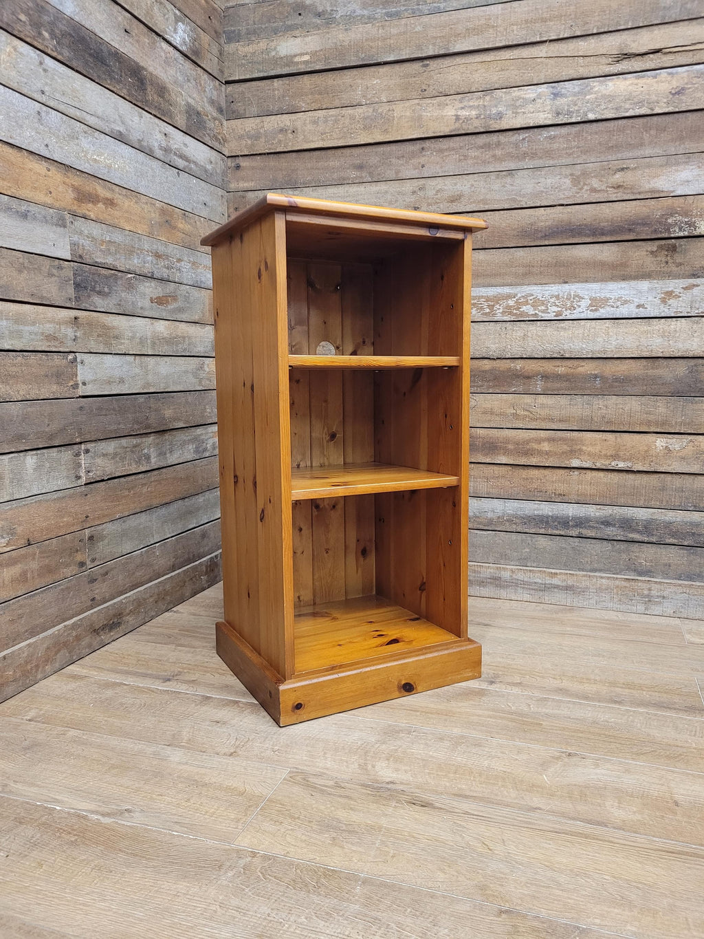Windmill Pine Open Cabinet Adjustable Shelves Cable Access Hi Fi Storage