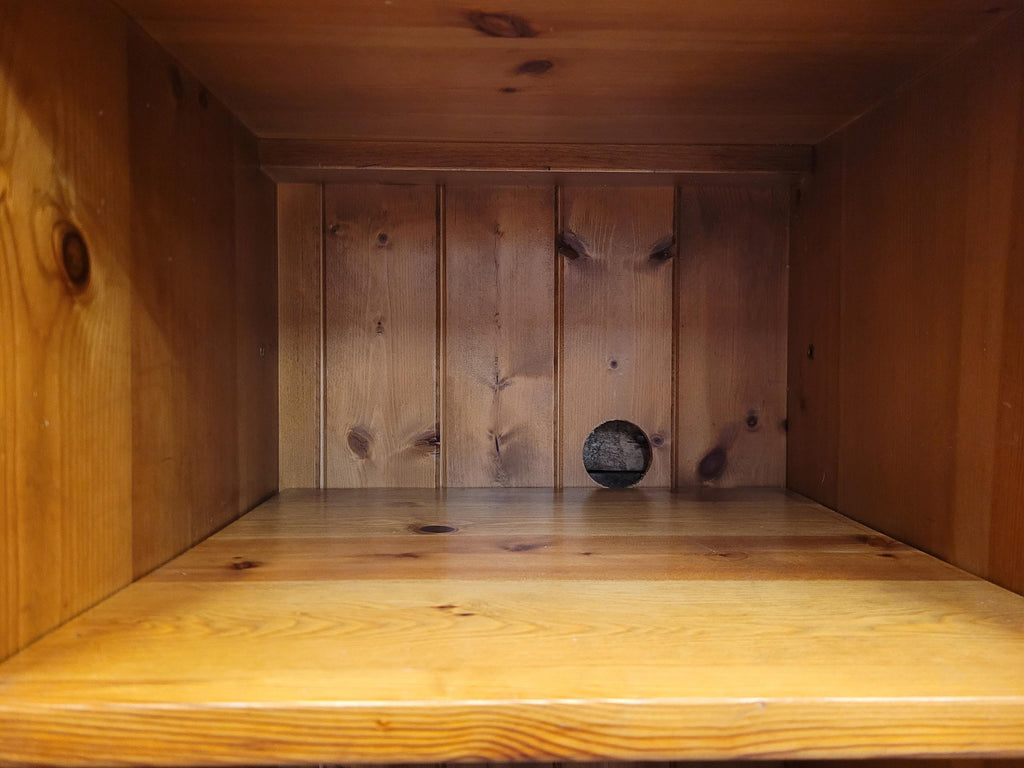 Windmill Pine Open Cabinet Adjustable Shelves Cable Access Hi Fi Storage