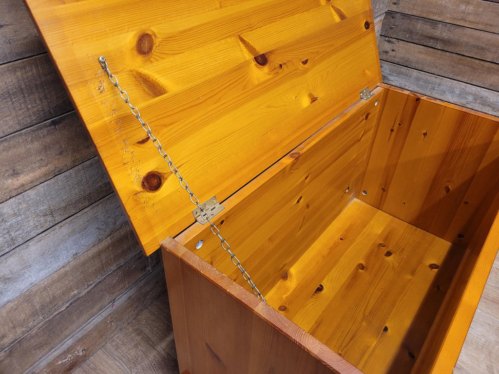 Pine Blanket Box Storage Chest Country Style Panelled Front Bun Feet