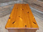 Pine Blanket Box Storage Chest Country Style Panelled Front Bun Feet