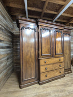Victorian Mahogany Breakfront Compactum Wardrobe Four Doors Linen Press