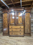 Victorian Mahogany Breakfront Compactum Wardrobe Four Doors Linen Press