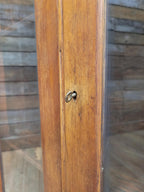 Vintage Pine Glazed Display Cabinet Two Doors Rustic Bookcase