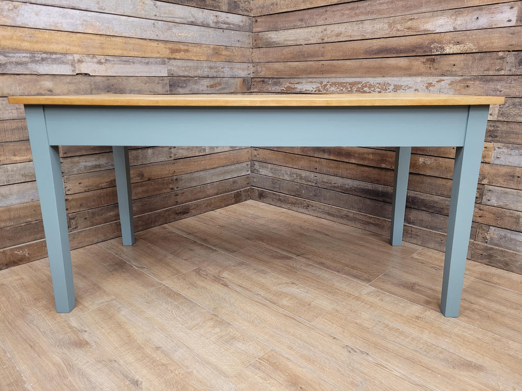 Vintage Wooden Writing Desk Painted Carriage House Two Drawers Kitchen Table