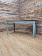 Vintage Wooden Writing Desk Painted Carriage House Two Drawers Kitchen Table