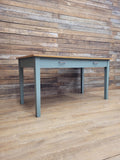Vintage Wooden Writing Desk Painted Carriage House Two Drawers Kitchen Table