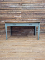 Vintage Wooden Writing Desk Painted Carriage House Two Drawers Kitchen Table