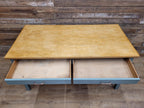Vintage Wooden Writing Desk Painted Carriage House Two Drawers Kitchen Table
