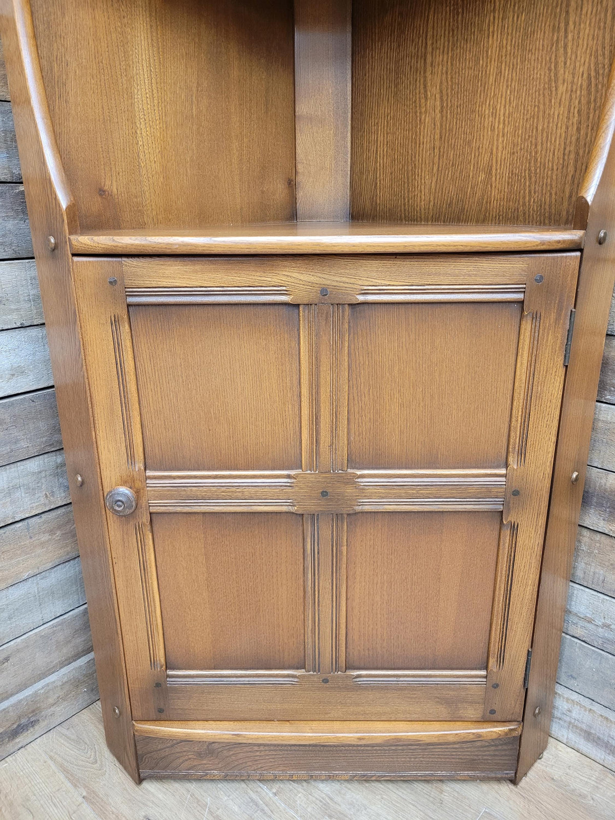 Ercol Corner Display Cabinet Elm Ash Old Colonial Model 474