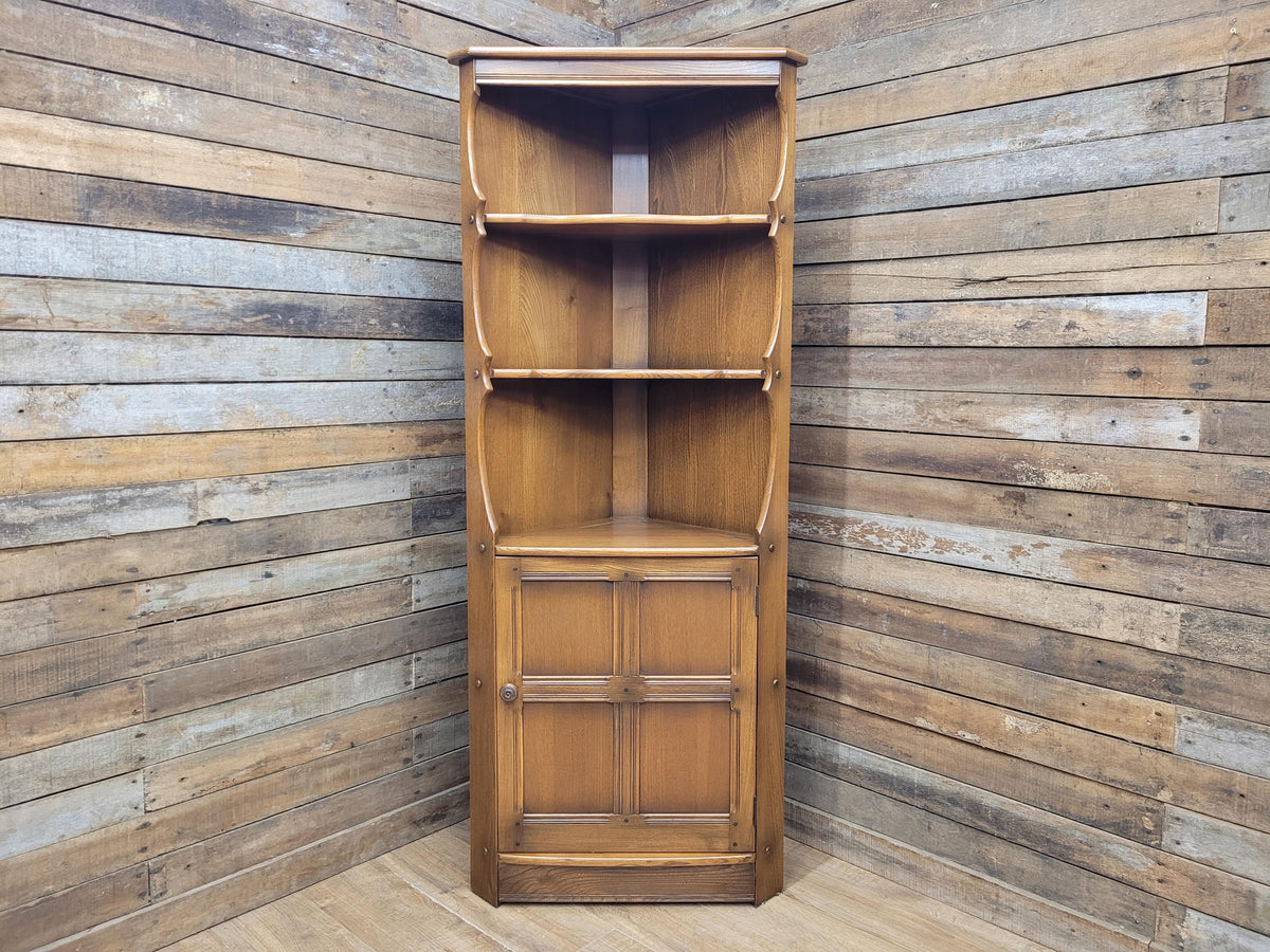 Ercol Corner Display Cabinet Elm Ash Old Colonial Model 474