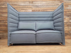 Vitra Sofa Grey Fabric Alcove Plume Contract Highback Two Seater