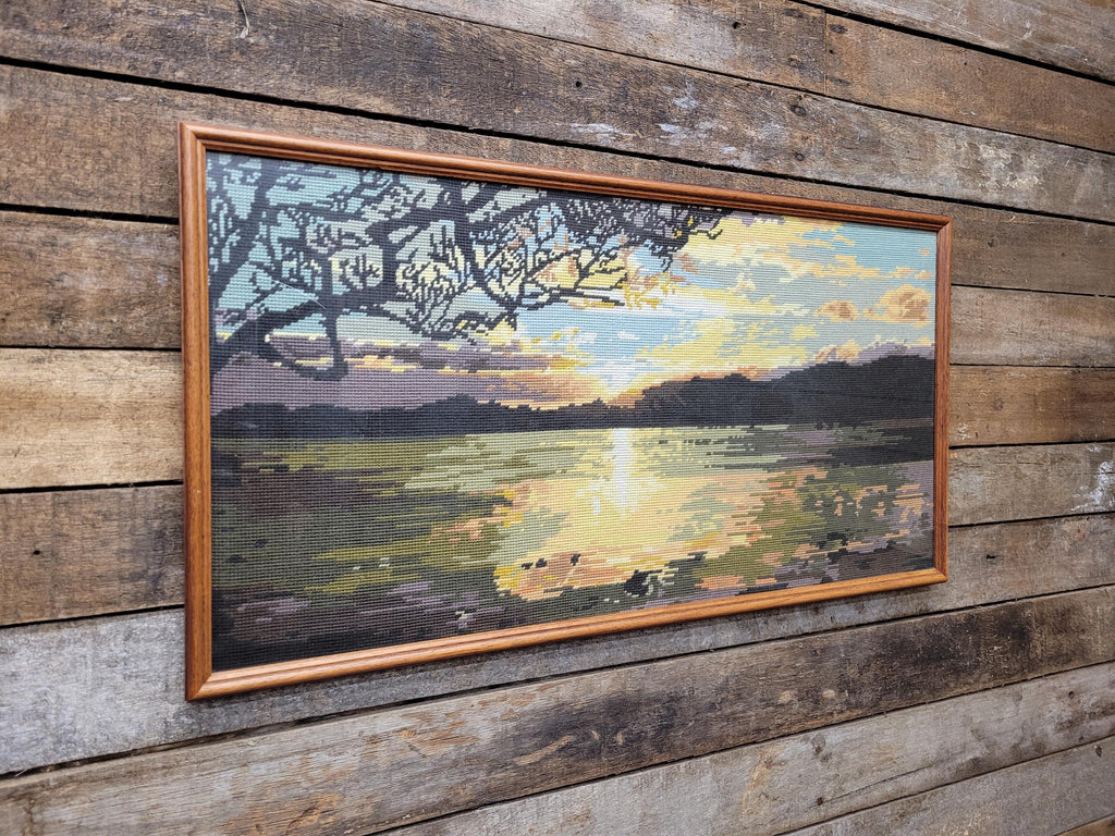 Penelope Tapestries Evening Gold Needlepoint Tapestry Vintage Sunset Landscape
