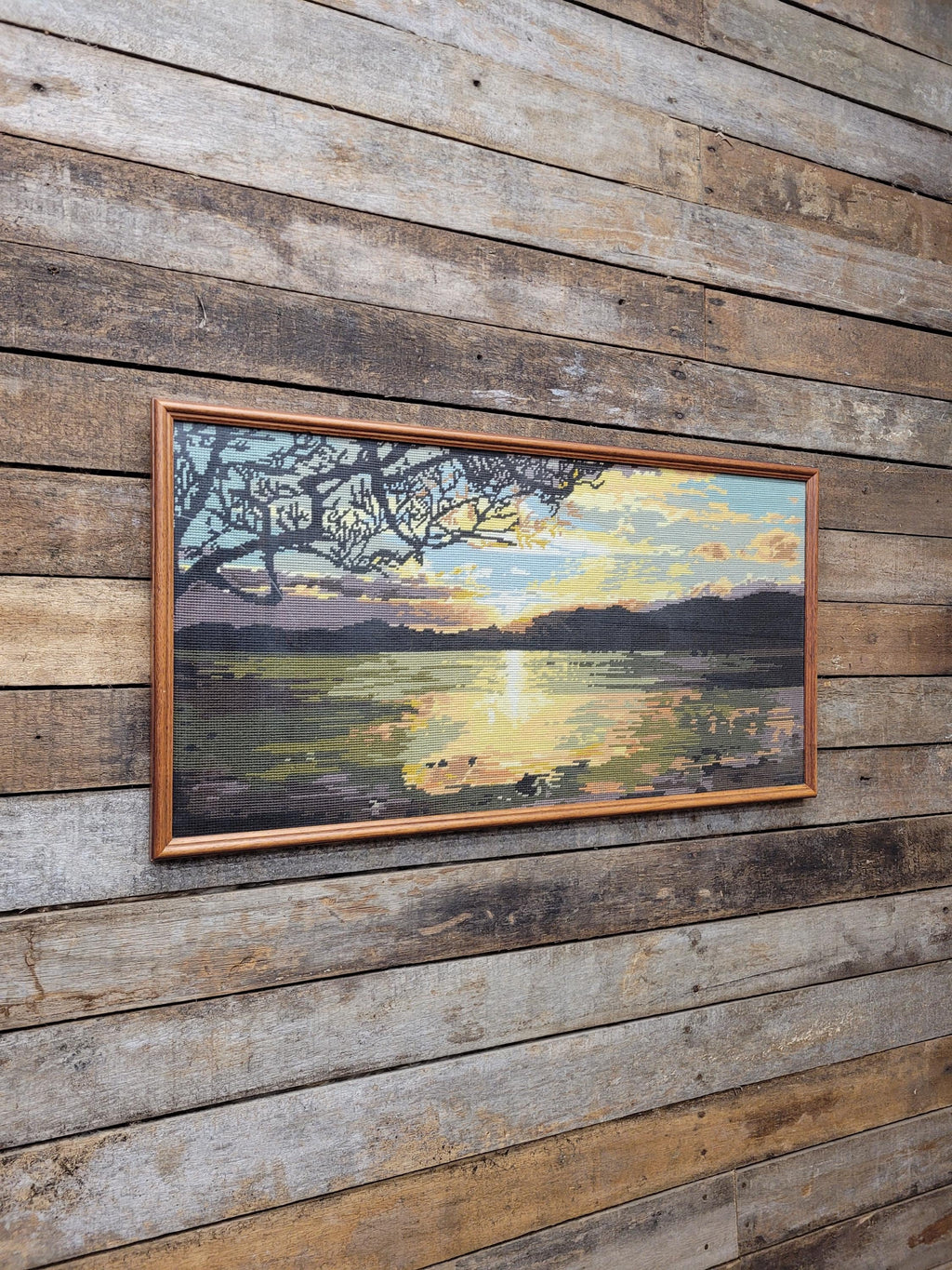 Penelope Tapestries Evening Gold Needlepoint Tapestry Vintage Sunset Landscape