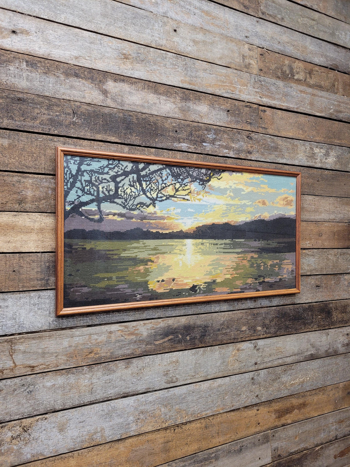 Penelope Tapestries Evening Gold Needlepoint Tapestry Vintage Sunset Landscape