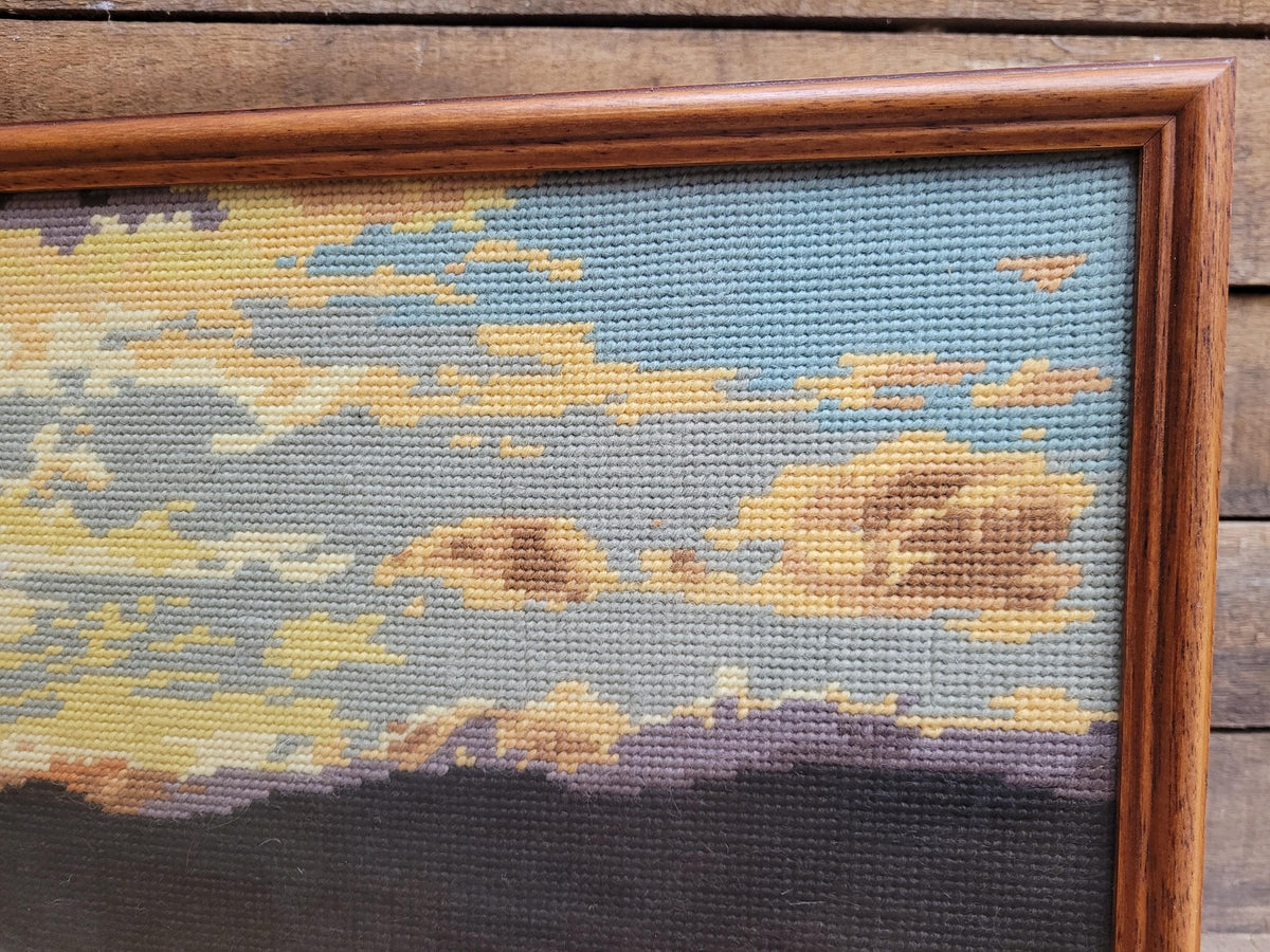 Penelope Tapestries Evening Gold Needlepoint Tapestry Vintage Sunset Landscape