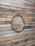 Oval Wall Mirror Gold Plaster Rococo Style Ornate Floral Frame