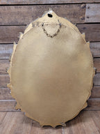Oval Wall Mirror Gold Plaster Rococo Style Ornate Floral Frame