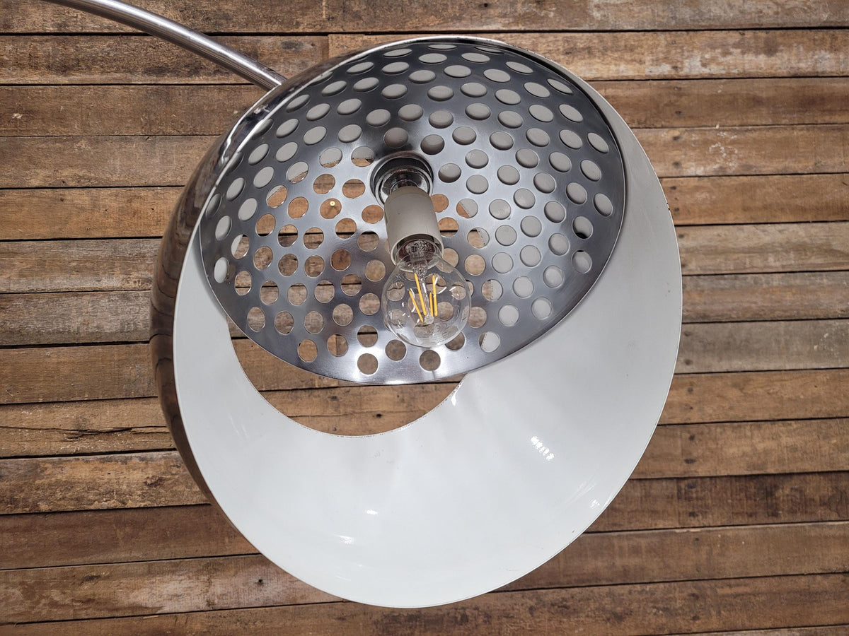 Chrome Arc Floor Lamp Retro Style Adjustable Dome Shade Dimmer