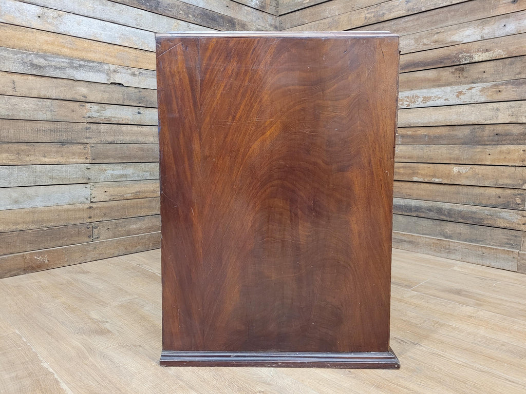 Antique Mahogany Chest Of Drawers Inlaid Brass Handles Plinth Base