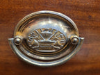 Antique Mahogany Chest Of Drawers Inlaid Brass Handles Plinth Base