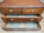 Antique Mahogany Chest Of Drawers Inlaid Brass Handles Plinth Base